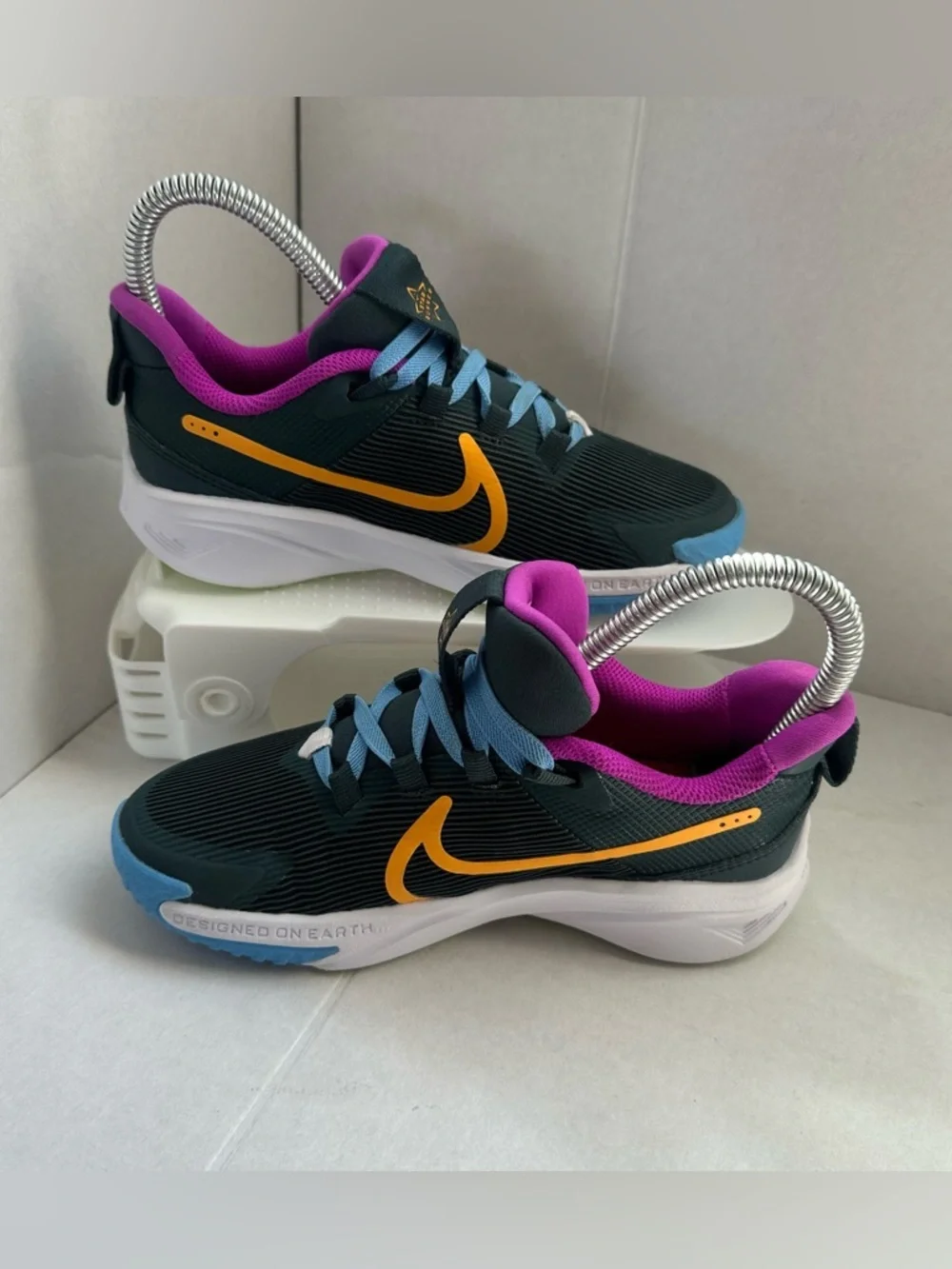 Nike Star Runner 4 Little Kids Shoes Deep Jungle Multi Color Size 1Y DX7614-300